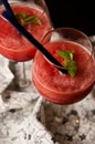 Red melon slushy drink Royalty Free Stock Photo