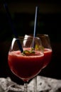 Red melon slushy drink Royalty Free Stock Photo