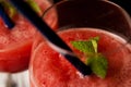 Red melon slushy drink Royalty Free Stock Photo