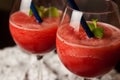 Red melon slushy drink Royalty Free Stock Photo