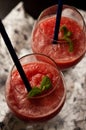 Red melon slushy drink Royalty Free Stock Photo