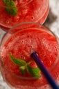 Red melon slushy drink Royalty Free Stock Photo