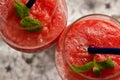 Red melon slushy drink Royalty Free Stock Photo