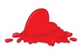 Red melting heart. symbol for valentines day