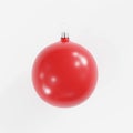 Red mercury glass Christmas ornament on white background Royalty Free Stock Photo