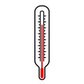 Red mercury thermometer vector icon