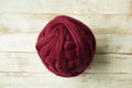 Red merino wool ball Royalty Free Stock Photo