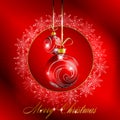 Red merry christmas postcard Royalty Free Stock Photo