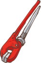 Red Metal Adjustable Wrench