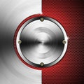 Red and Metal Background with Hexagons and Circles Royalty Free Stock Photo