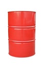 Red metal barrel isolated on white. Royalty Free Stock Photo