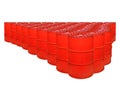 Red metal barrels isolated on a white Royalty Free Stock Photo