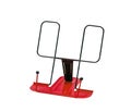 Red metal bookstand, bookend. Isolated