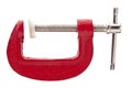 Red metal clamp Royalty Free Stock Photo