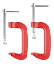 Red metal clamp Royalty Free Stock Photo