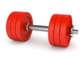Red metal dumbell Royalty Free Stock Photo
