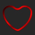 Red metal glow heart on dark background Royalty Free Stock Photo
