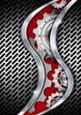 Red and Metal Industrial Gears Background Royalty Free Stock Photo