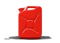 Red metal jerrycan isolated on a white background Royalty Free Stock Photo