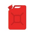 Red metal jerrycan. Vector Illustration isolated on white background Royalty Free Stock Photo