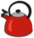 Red metal kettle