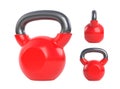 Red metal kettlebell isolated on white background Royalty Free Stock Photo