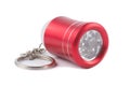 Red metal LED flashlight keychain Royalty Free Stock Photo