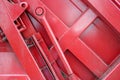 Red metal machinery, hydraulics Royalty Free Stock Photo