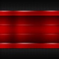 Red metal plate on black metallic mesh for background and texture Royalty Free Stock Photo