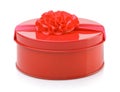 Red metal round gift box