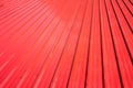 Red metal sheet for industrial building and construction. Royalty Free Stock Photo