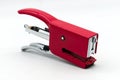 Red metal stapler isolated on white background Royalty Free Stock Photo