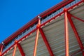 Red metal structure on a background of blue sky Royalty Free Stock Photo