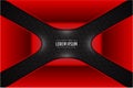 Red metal technology background with black hexagon carbon fiber pattern. Royalty Free Stock Photo