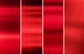 Red metal textures color set Royalty Free Stock Photo