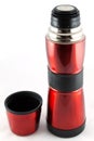 Red metal thermos Royalty Free Stock Photo