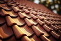 red metal tile roofing roof Generative AI