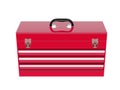 Red metal tool box