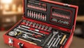 The tools display red and black accents, ensuring easy identification Royalty Free Stock Photo