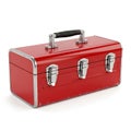 Red Metal Toolbox Isolated on White Background Royalty Free Stock Photo