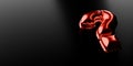 Red metallic balloon question mark on black background, idea, solution or question or communication business concept background Royalty Free Stock Photo