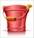 Red metallic bucket Royalty Free Stock Photo