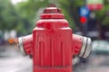 Red metallic fire hydrant or Fire Department Connection isolated Royalty Free Stock Photo