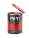 Red metallic paint can Royalty Free Stock Photo