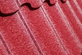 Red Metallic roof under the sunlight. Royalty Free Stock Photo