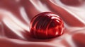 Red Metallic Sphere on Silk Fabric Royalty Free Stock Photo