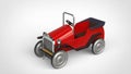 Red metallic vintage toy car - closeup shot Royalty Free Stock Photo