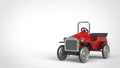 Red metallic vintage toy car Royalty Free Stock Photo