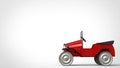 Red metallic vintage toy car - side view Royalty Free Stock Photo