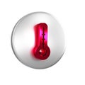 Red Meteorology thermometer measuring heat and cold icon isolated on transparent background. Thermometer equipment